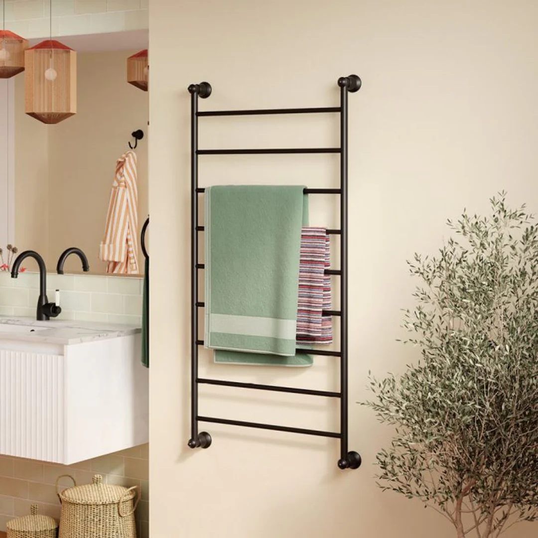 Fienza Lillian Heated Towel Rail 60120 Matte Black 9 Bars 600 X 1208 X 95mm - Image 4
