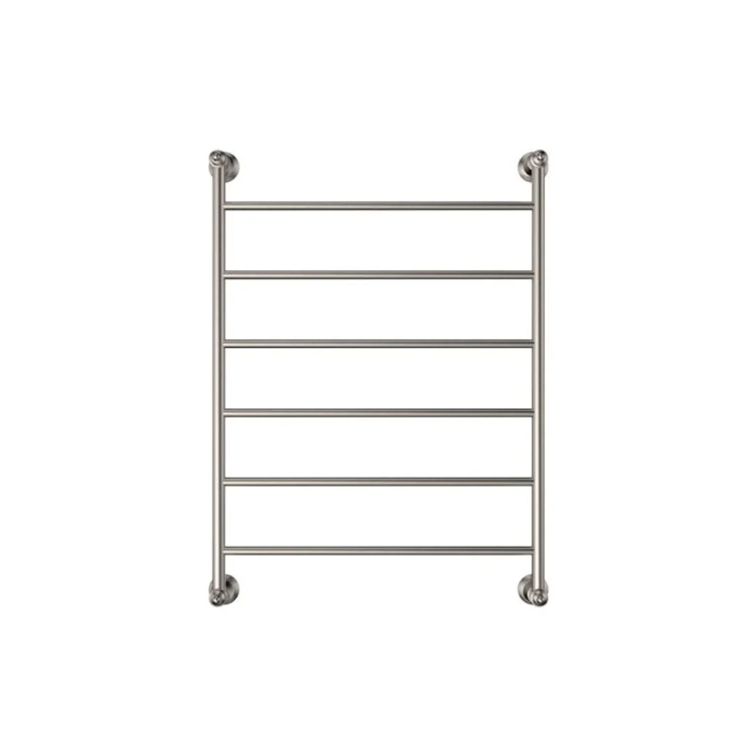 Fienza Lillian Heated Towel Rail 6080 Brushed Nickel 6 Bars 600 X 808 X 95mm