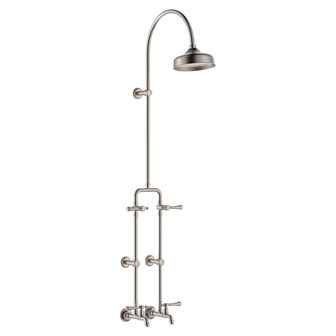 Fienza Lillian Lever Exposed Rail Shower & Bath Set Brushed Nickel