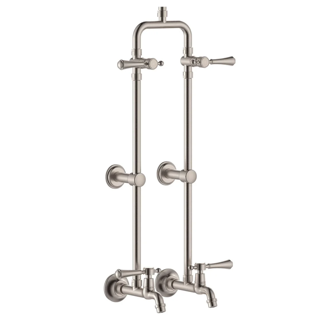 Fienza Lillian Lever Exposed Rail Shower & Bath Set Brushed Nickel - Image 4