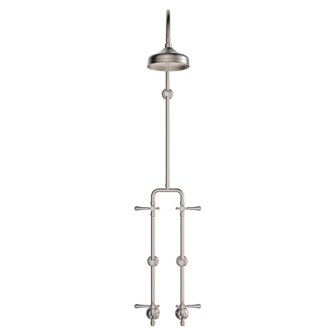 Fienza Lillian Lever Exposed Rail Shower & Bath Set Brushed Nickel - Image 5