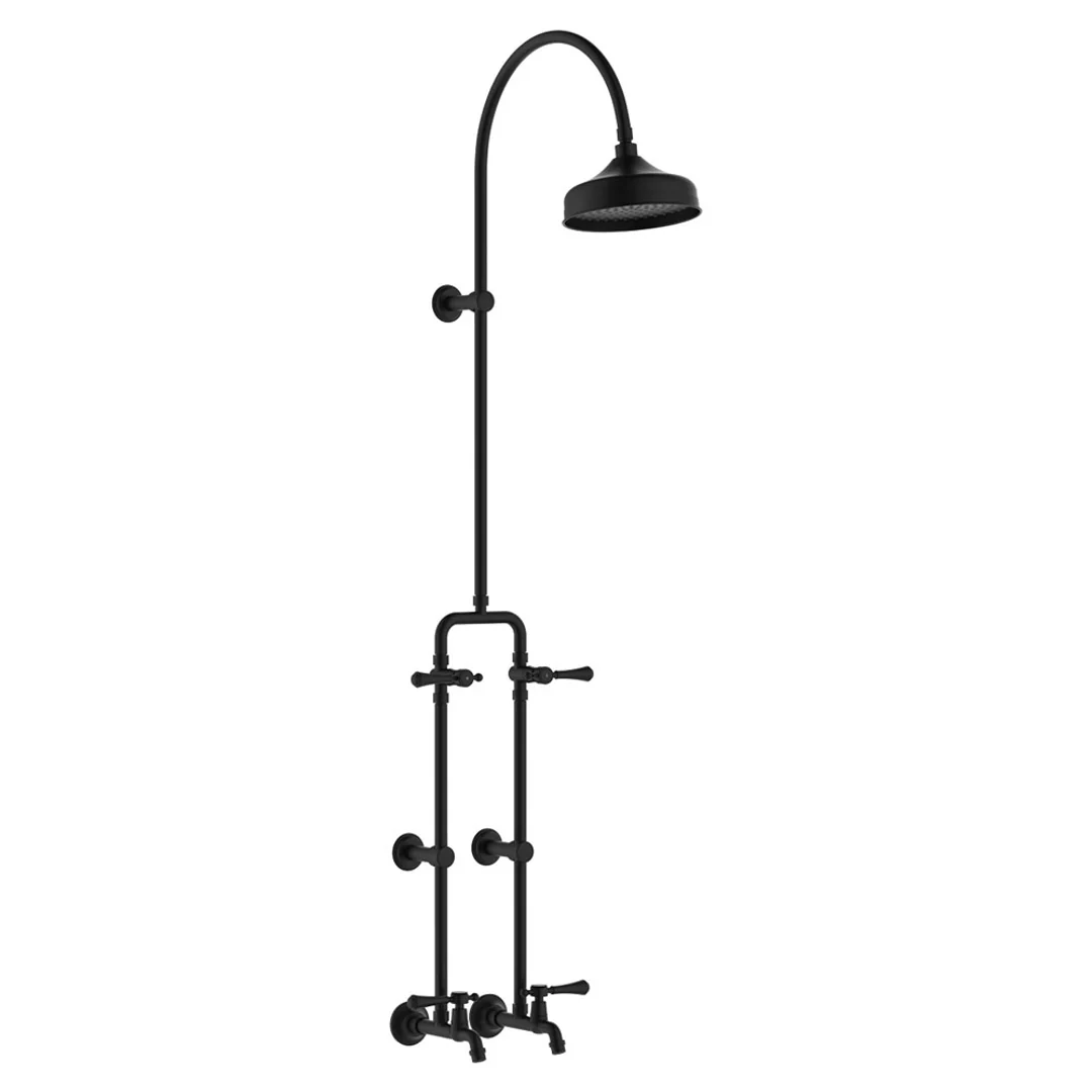 Fienza Lillian Lever Exposed Rail Shower & Bath Set Matte Black