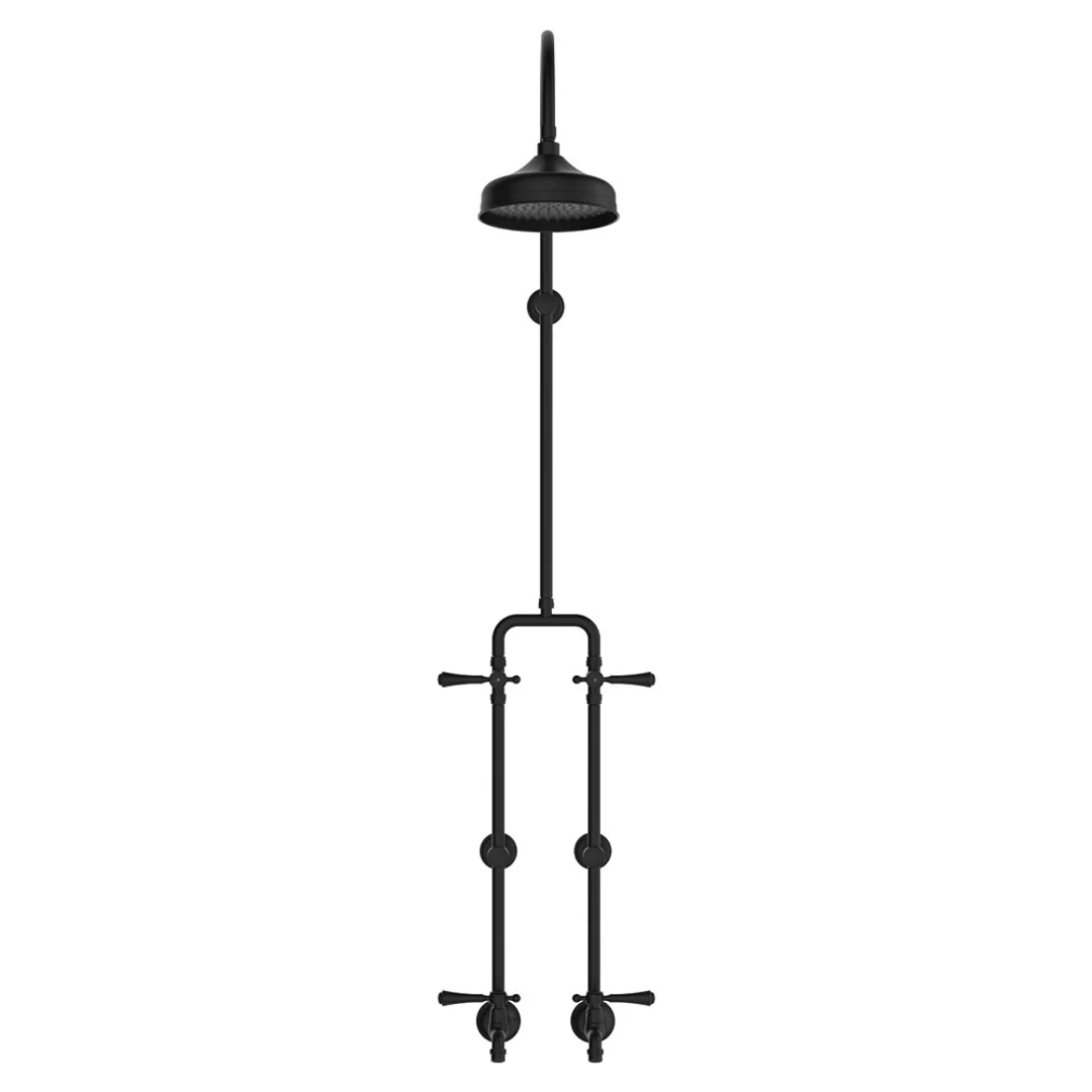 Fienza Lillian Lever Exposed Rail Shower & Bath Set Matte Black - Image 3