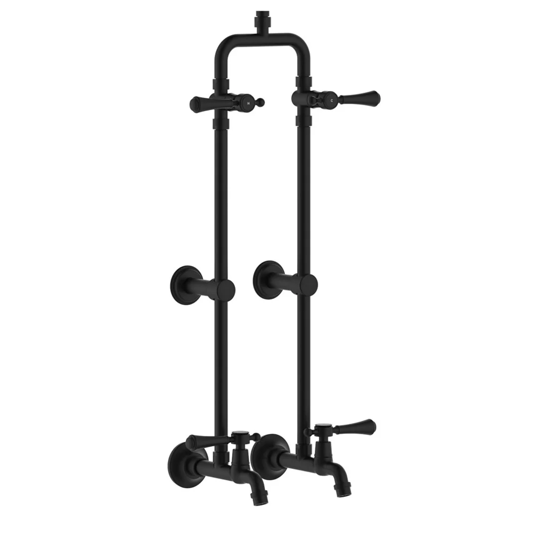 Fienza Lillian Lever Exposed Rail Shower & Bath Set Matte Black - Image 4