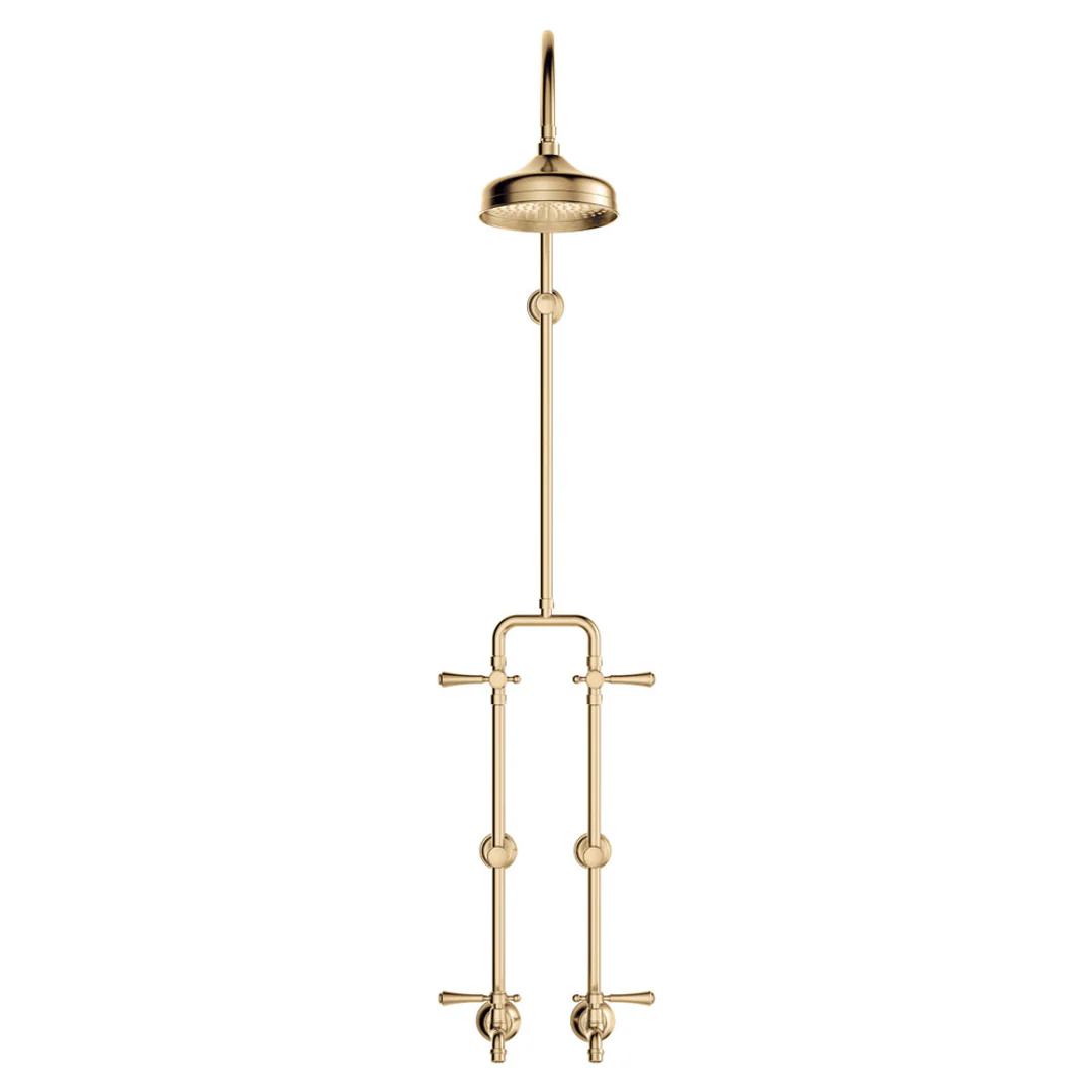 Fienza Lillian Lever Exposed Rail Shower & Bath Set Urban Brass - Image 5