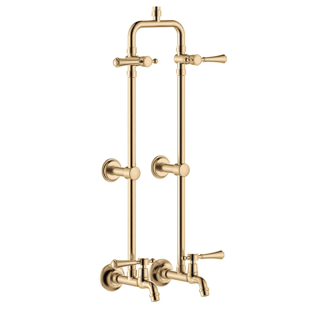 Fienza Lillian Lever Exposed Rail Shower & Bath Set Urban Brass - Image 6