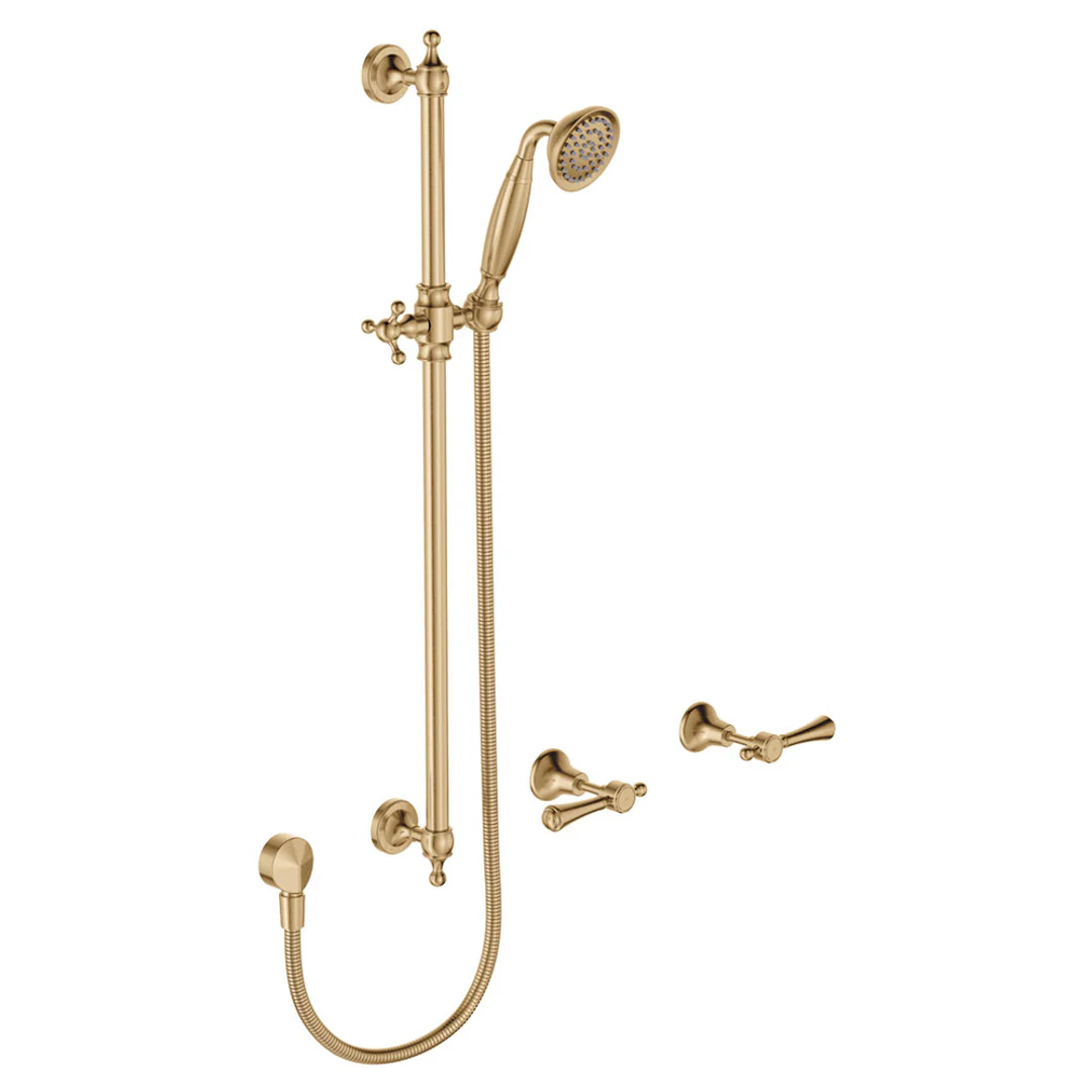 Fienza Lillian Lever Rail Shower Set Urban Brass - Image 2