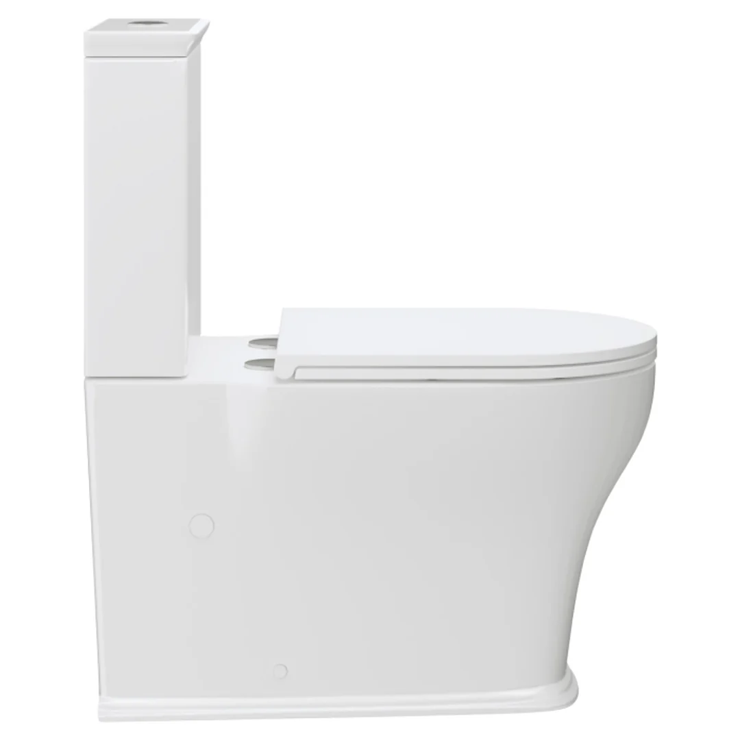 Fienza Lillian Tornado Flush Back to Wall P Trap Toilet Suite Gloss White with Slim Seat - Image 3