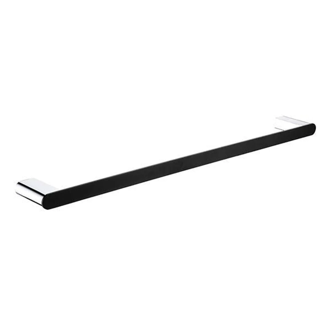 Fienza Lincoln Black & Chrome 900mm Single Towel Rail 86001900 - Image 2