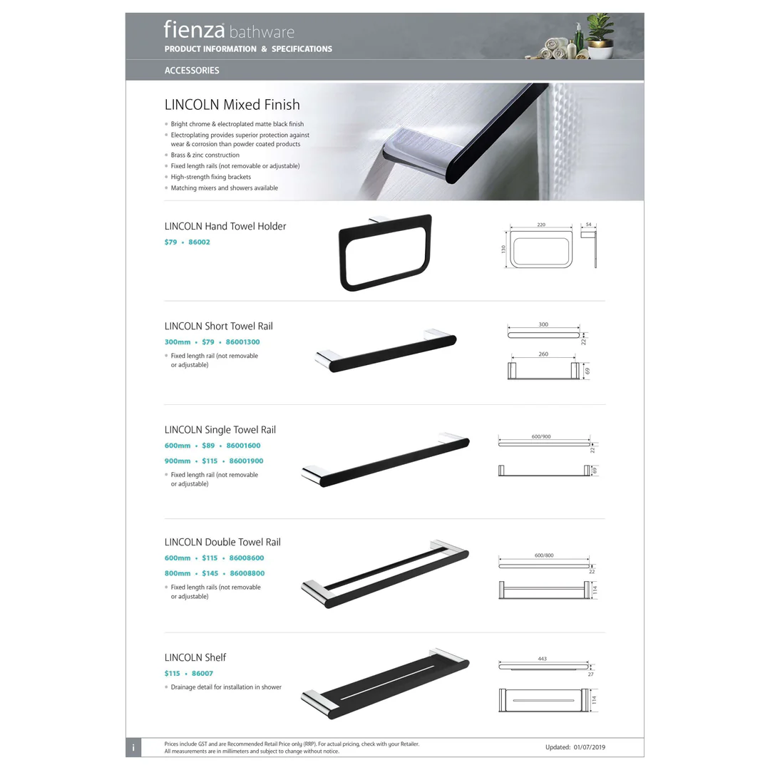 Fienza Lincoln Soap Shelf Chrome & Black 86006 - Image 4