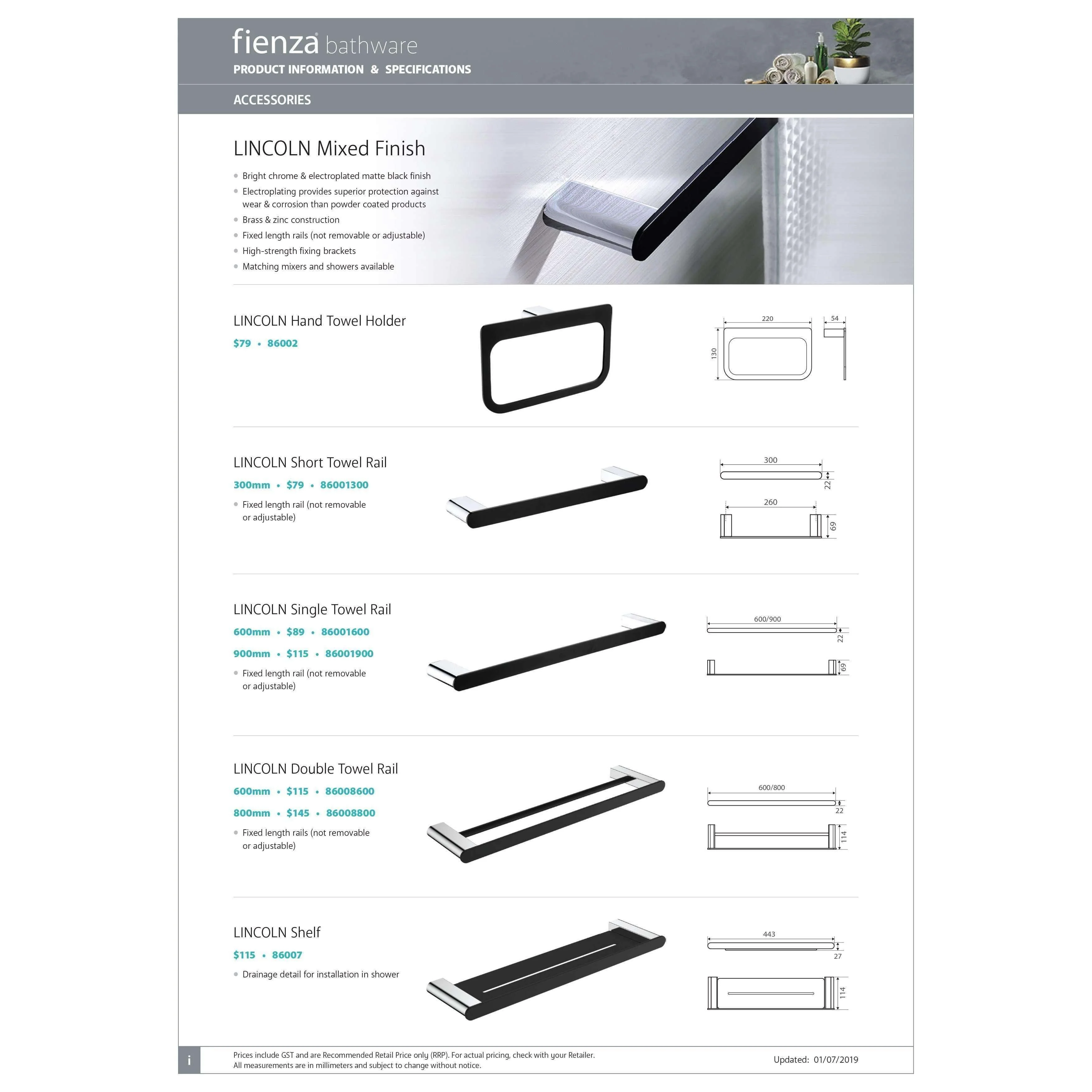 Fienza Lincoln Soap Shelf Chrome & Black 86006 - Image 5