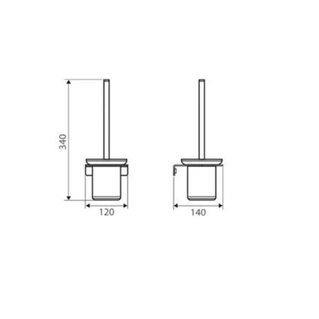 Fienza Lincoln Toilet Brush Black & Chrome 860010 - Image 5