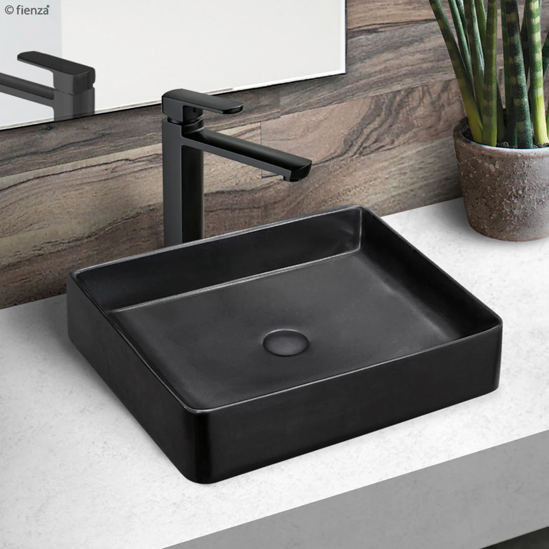 Fienza Luciana  Above Counter Basin 510 X 405 X 110mm Matte Black - Image 3