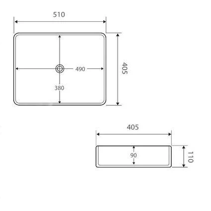 Fienza Luciana  Above Counter Basin 510 X 405 X 110mm Matte Black - Image 7