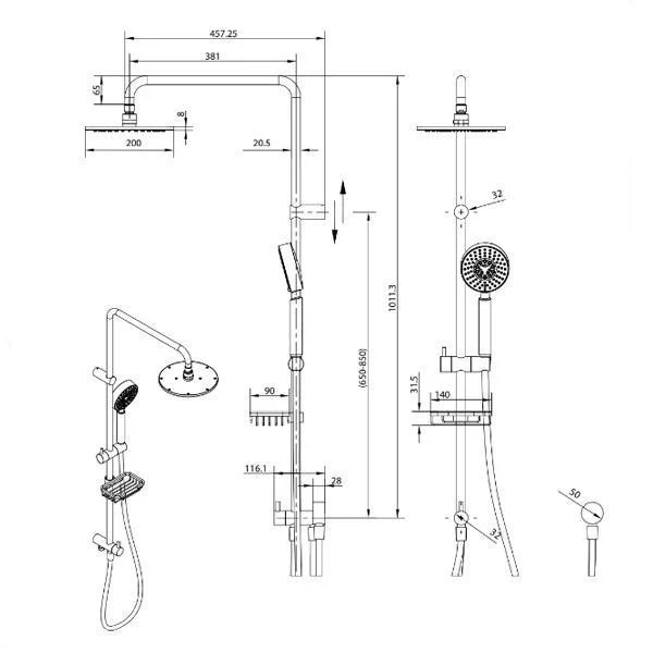 Michelle Multi Function Shower With Soap Basket(Fienza P#:455101A) - Image 8