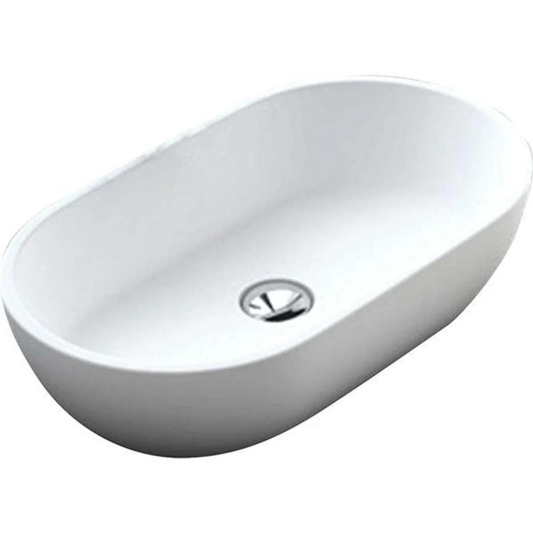 Fienza Nero Above Counter Cast Stone Basin White Csb63