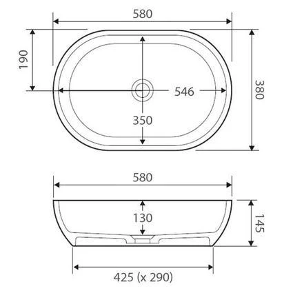 Fienza Nero Above Counter Cast Stone Basin White Csb63 - Image 8