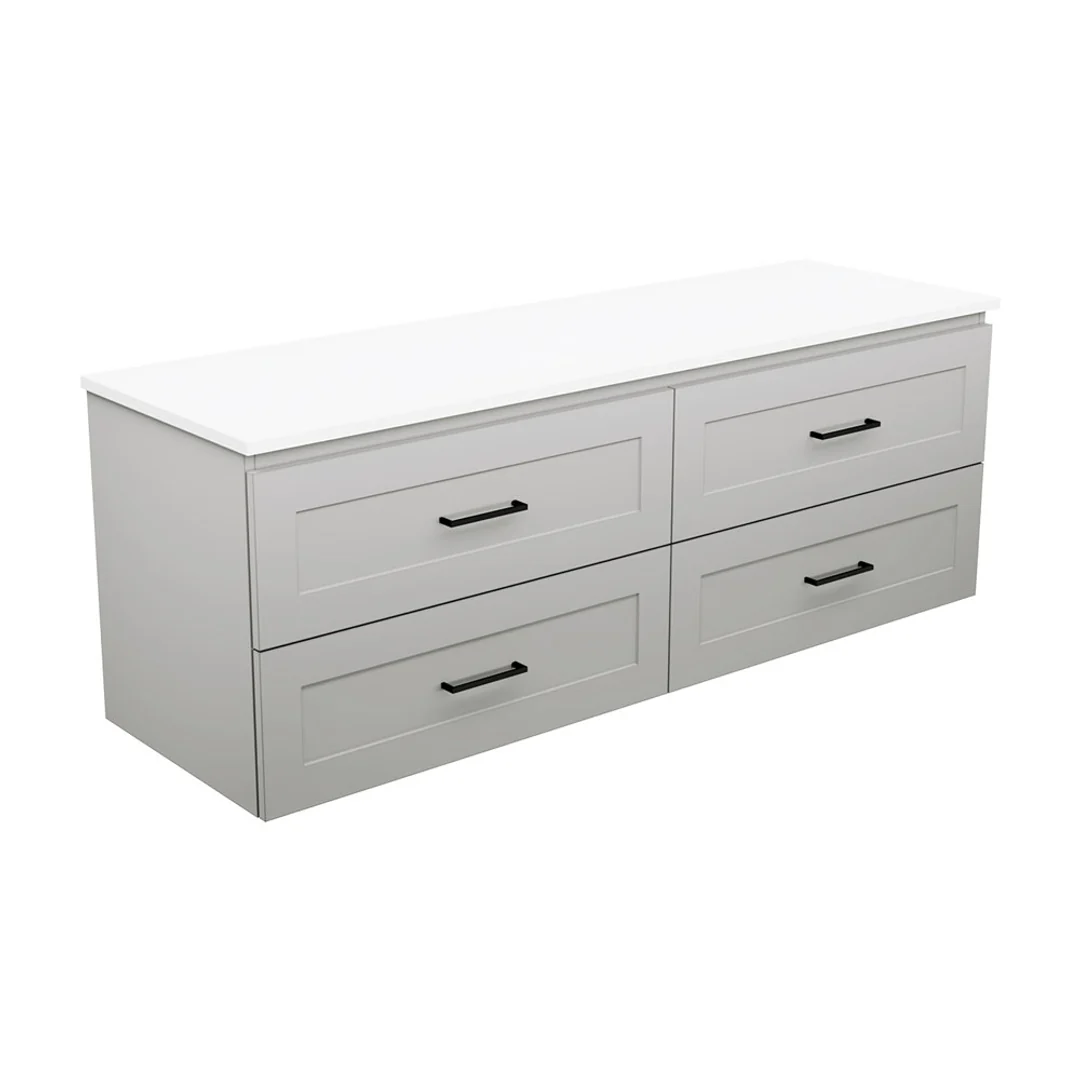 Fienza Newport 1500 Dbl All Drawer Wall Hung Vanity Premium Stone Basin Not Inc - Image 2