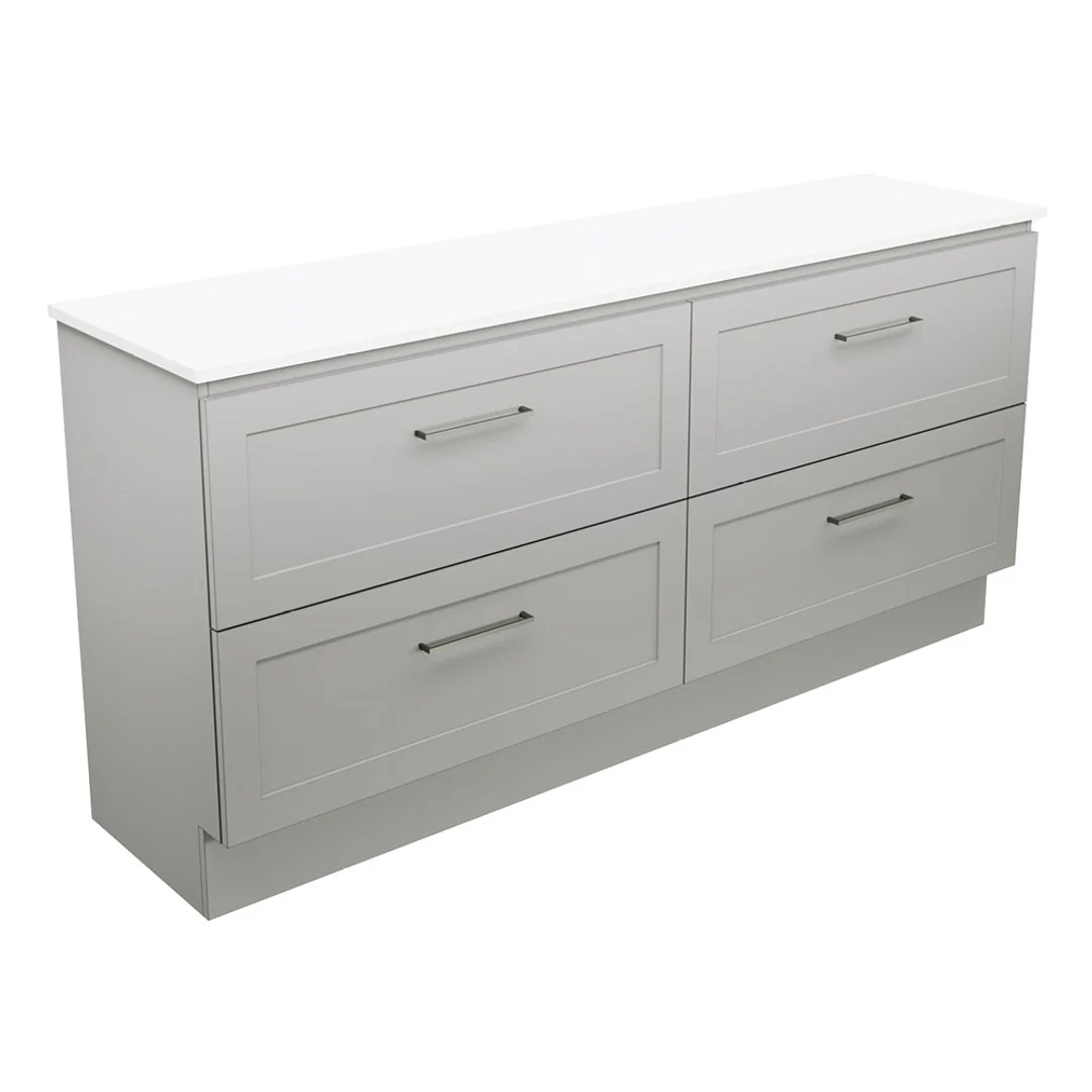 Fienza Newport 1800 Dbl Floor Standing Vanity 2D/4Dr Aust Hardwood Basin Not Inc