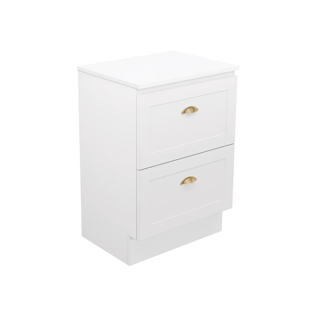 Fienza Newport 600 All Drawer Floor Standing Vanity Ocean Top - Image 2
