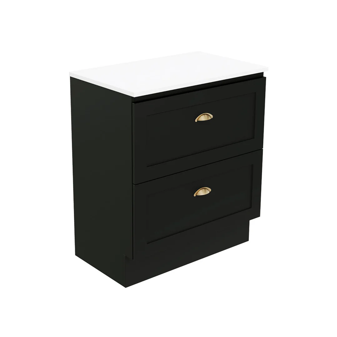 Fienza Newport 750 All Drawer Floor Standing Vanity Australian Hardwood Basin Not Inc