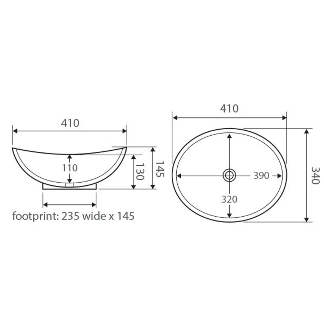 Fienza Paola Basin Above Counter 410 X 335 X 145 White Rb3078 - Image 5