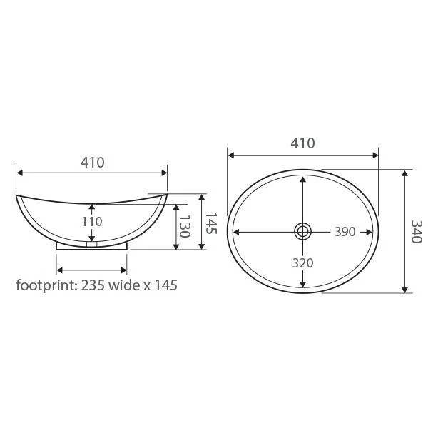 Fienza Paola Basin Above Counter 410 X 335 X 145 White Rb3078 - Image 9