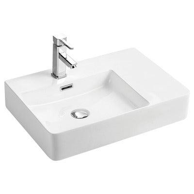 Fienza Petra Left Hand Wall Basin Ceramic White 600mm X 420mm X 120mm Rb2223L - Image 3