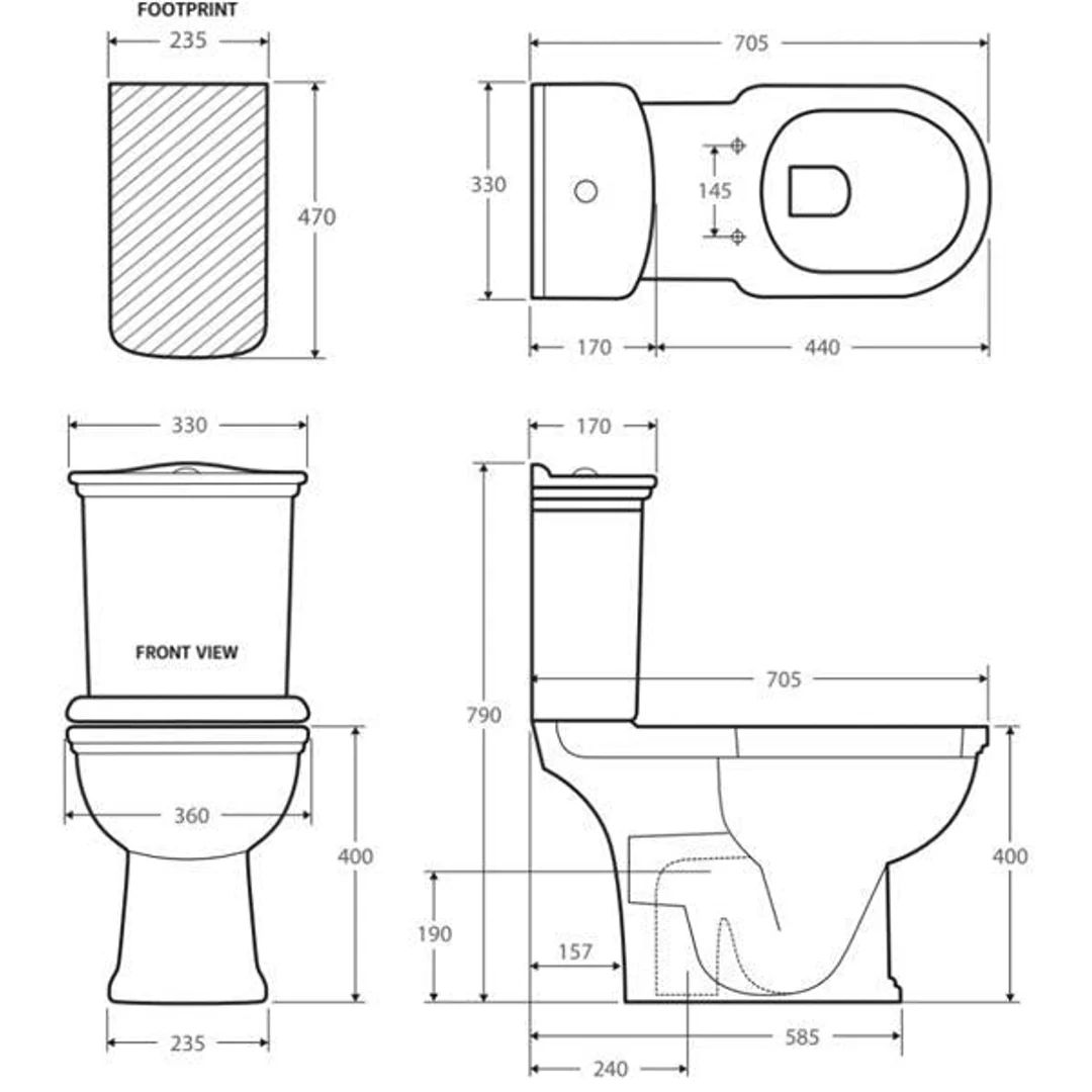 Fienza Rak Washington Close-Coupled Toilet Suite - Image 5