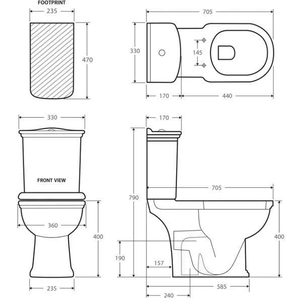 Fienza Rak Washington Close-Coupled Toilet Suite - Image 6