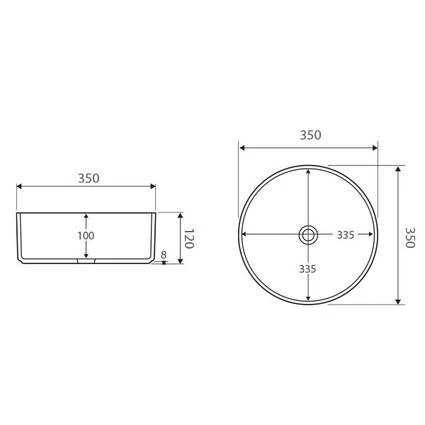 Fienza Reba Above Counter Basin 360 X 360 X 120mm Matte White Rb3134W - Image 5