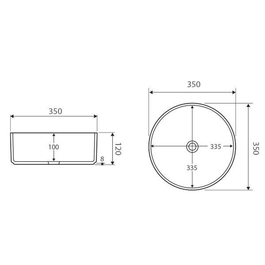 Fienza Reba Gloss White Above Counter Basin Rb3134 - Image 3