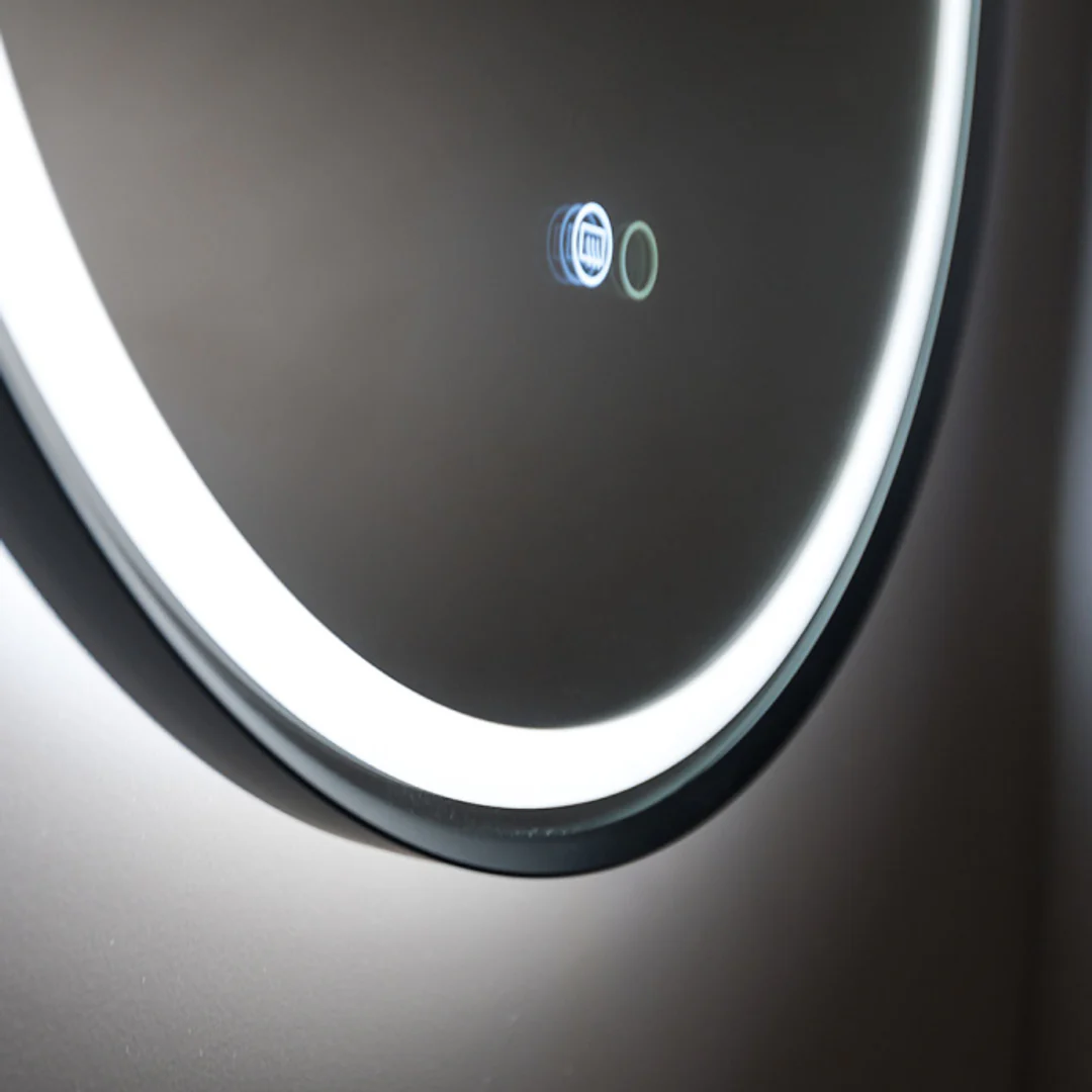Fienza Reba Led Framed Round Mirror W/- Dimming Sensor & Demister 700Mm Diameter Urban Brass - Image 3
