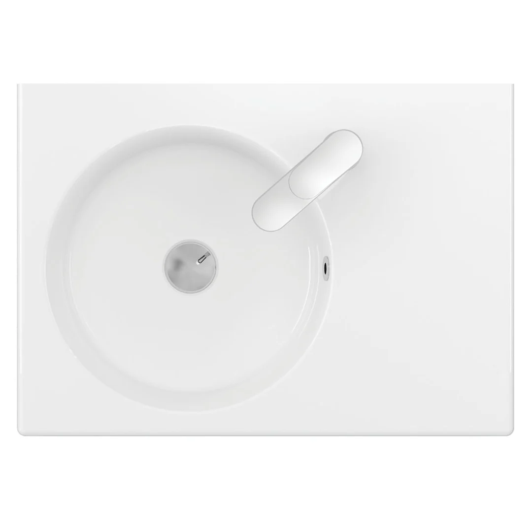 Fienza Reba Left Bowl Wall Basin, 600 X 425 X 150mm, 1 Tap Hole #Rb039L-1 - Image 5