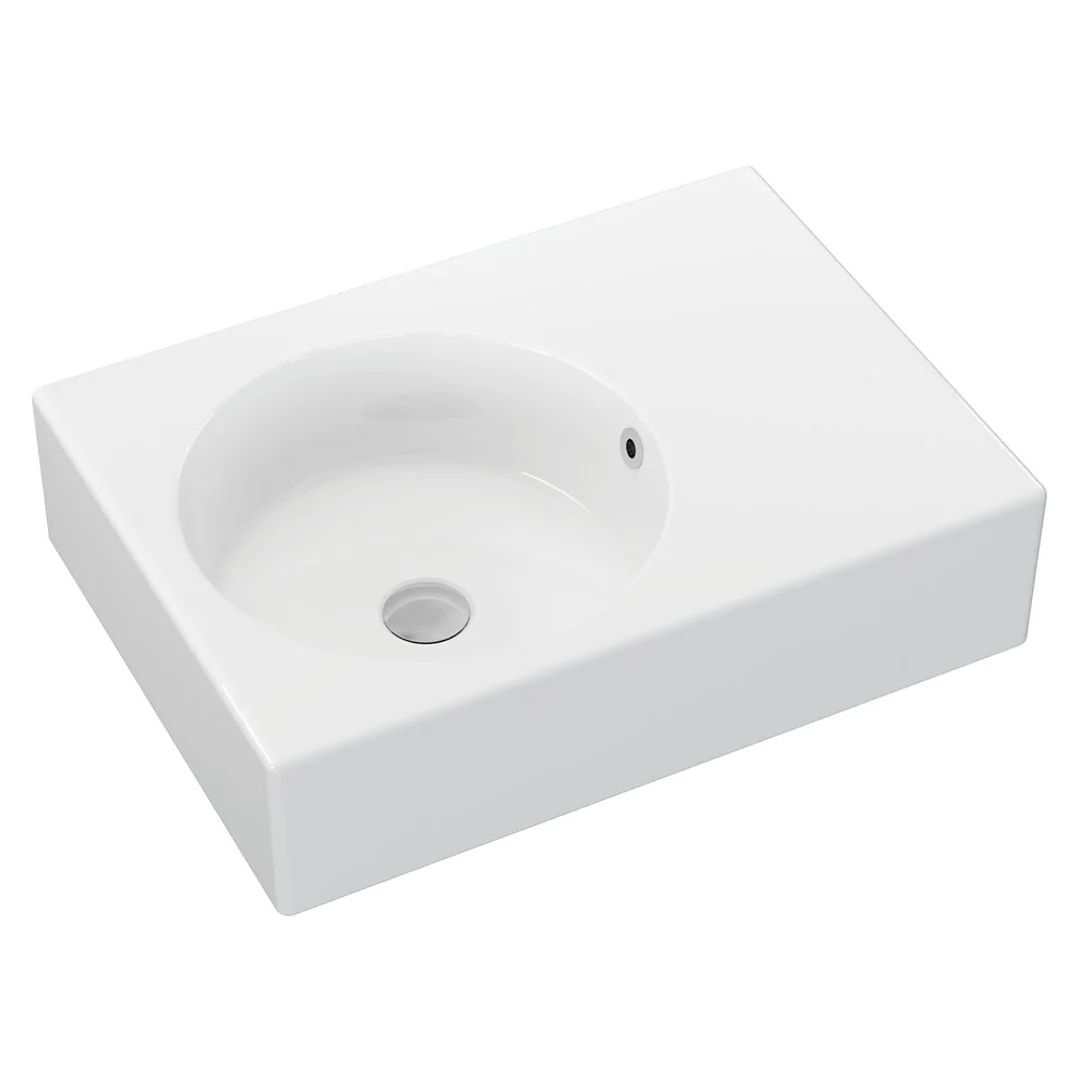 Fienza Reba Left Bowl Wall Basin No Tap Hole
