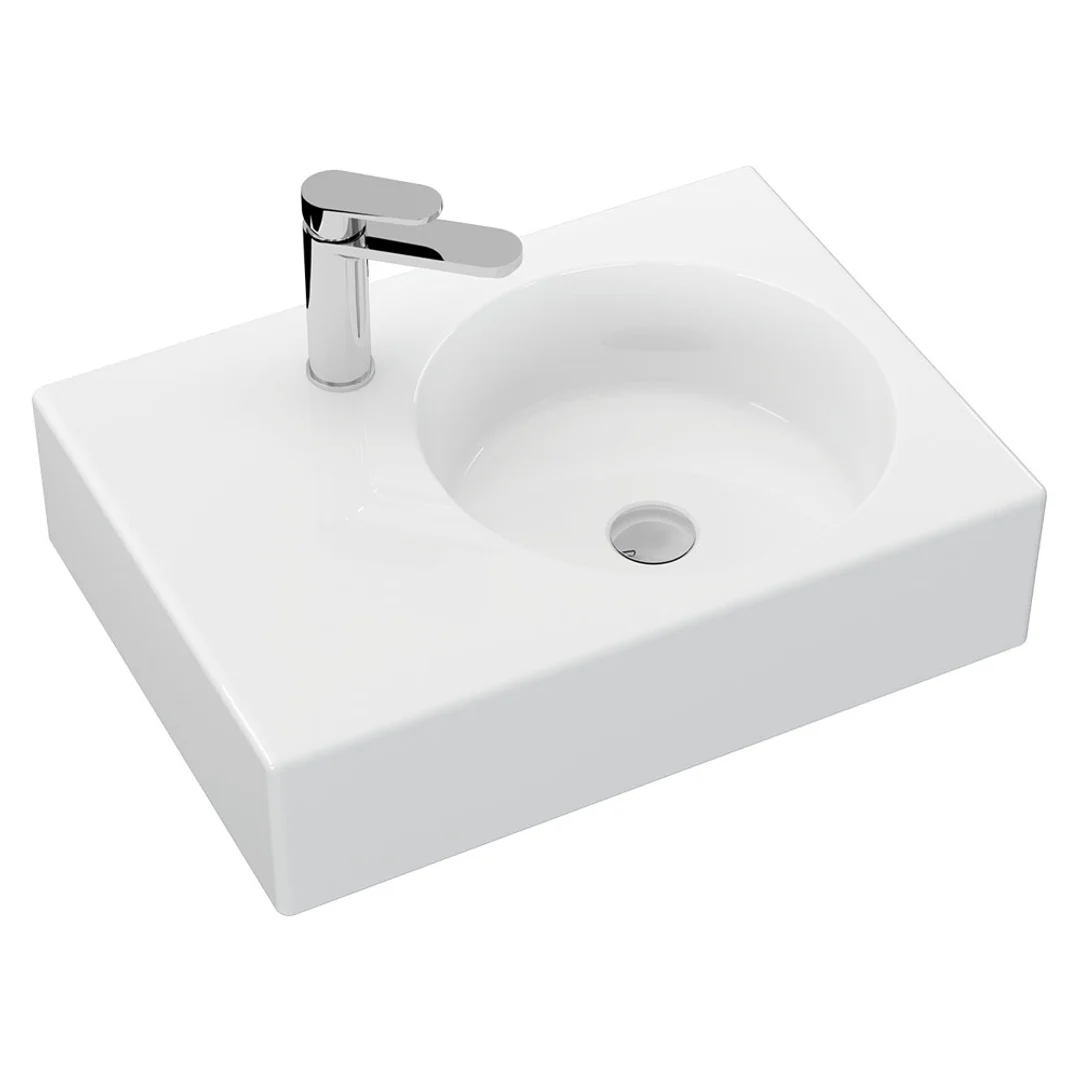 Fienza Reba Right Bowl Wall Basin 1 Tap Hole