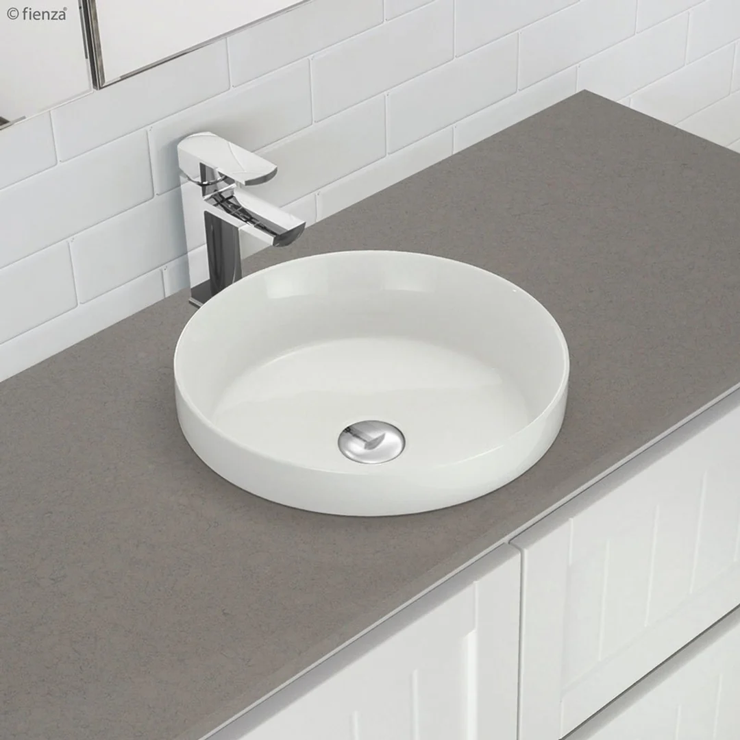 Fienza Reba Semi Inset Basin 355 X 355 X 100mm White Rb3134D - Image 3
