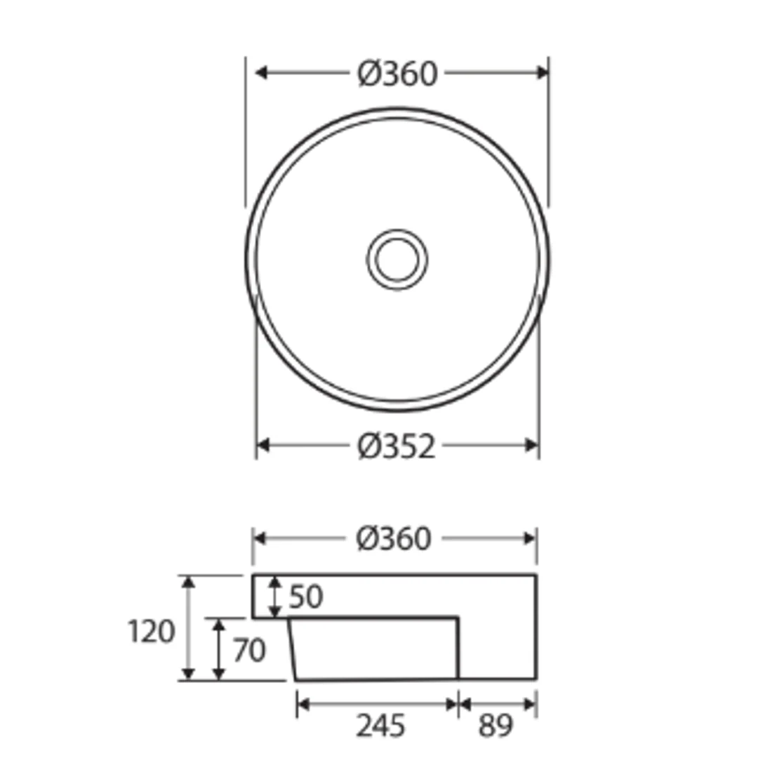 Fienza Reba Semi-Recessed Basin No Tap Hole - Image 3