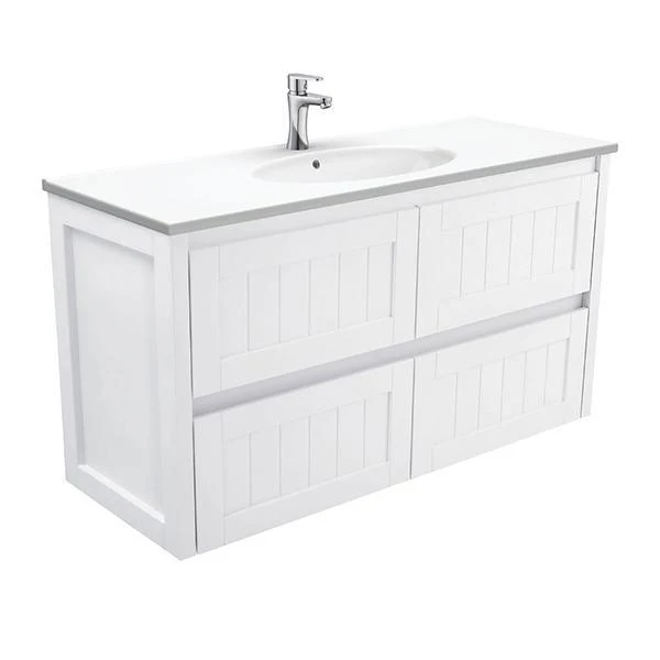 Fienza Rotondo Ceramic 1200 Hampton Wall Hung Cabinet 1 Tap Hole - Image 3