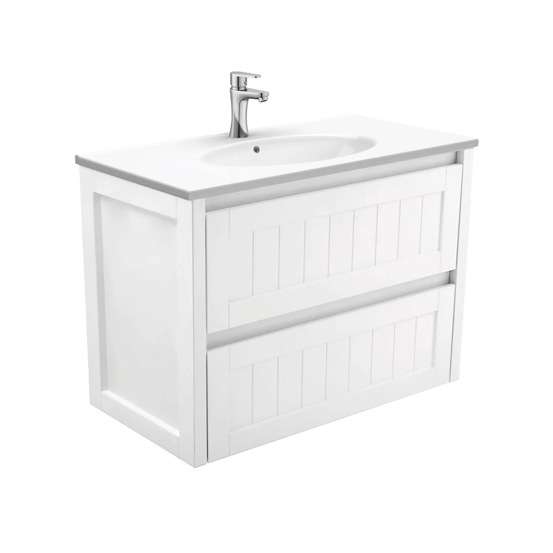 Fienza Rotondo Ceramic 900 Hampton Wall Hung Cabinet 1 Tap Hole Rot90T - Image 2
