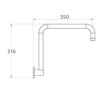 Fienza Round Fixed Gooseneck Shower Arm Chrome 422111 - Image 2