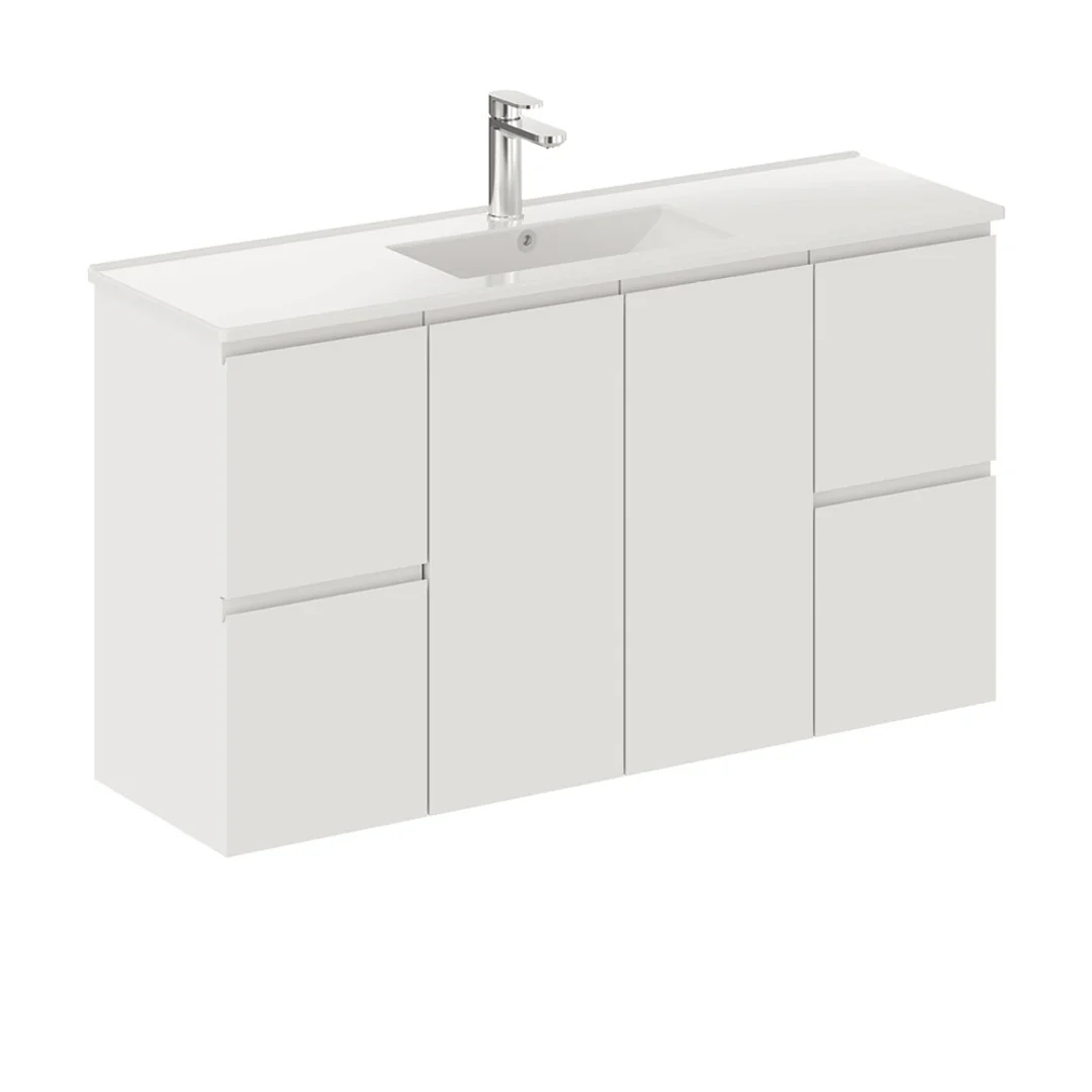 Fienza Siska Slim 1200Mm Wall Hung Vanity With Ceramic Moulded Top 1 Tap Hole - 120Df - Image 2