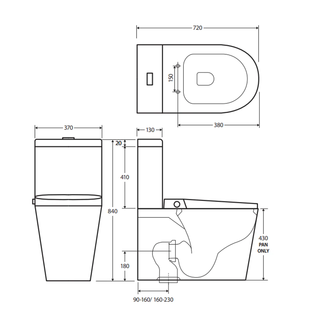 Fienza Sona Smart Toilet Suite P-Trap - Image 2