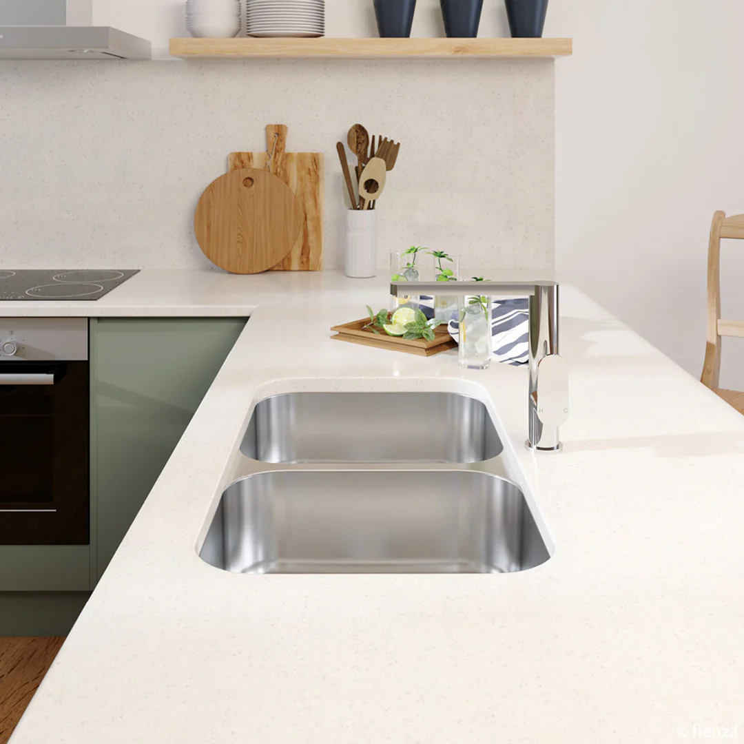 Fienza Tiva 785 Kitchen Sink Double Bowl Top Or Undermount 23L-23L Nth 785X450X180mm - Image 8