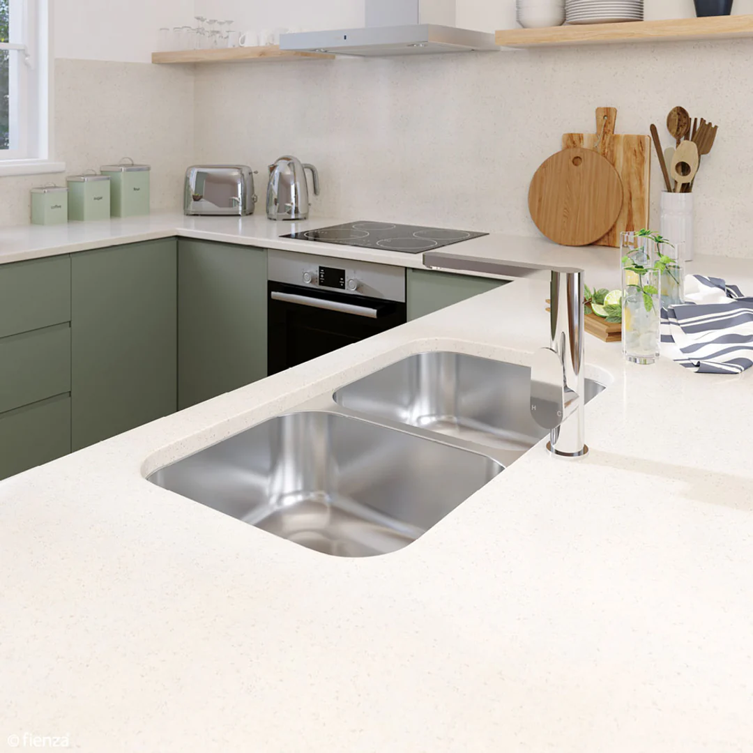 Fienza Tiva 785 Kitchen Sink Double Bowl Top Or Undermount 23L-23L Nth 785X450X180mm - Image 9