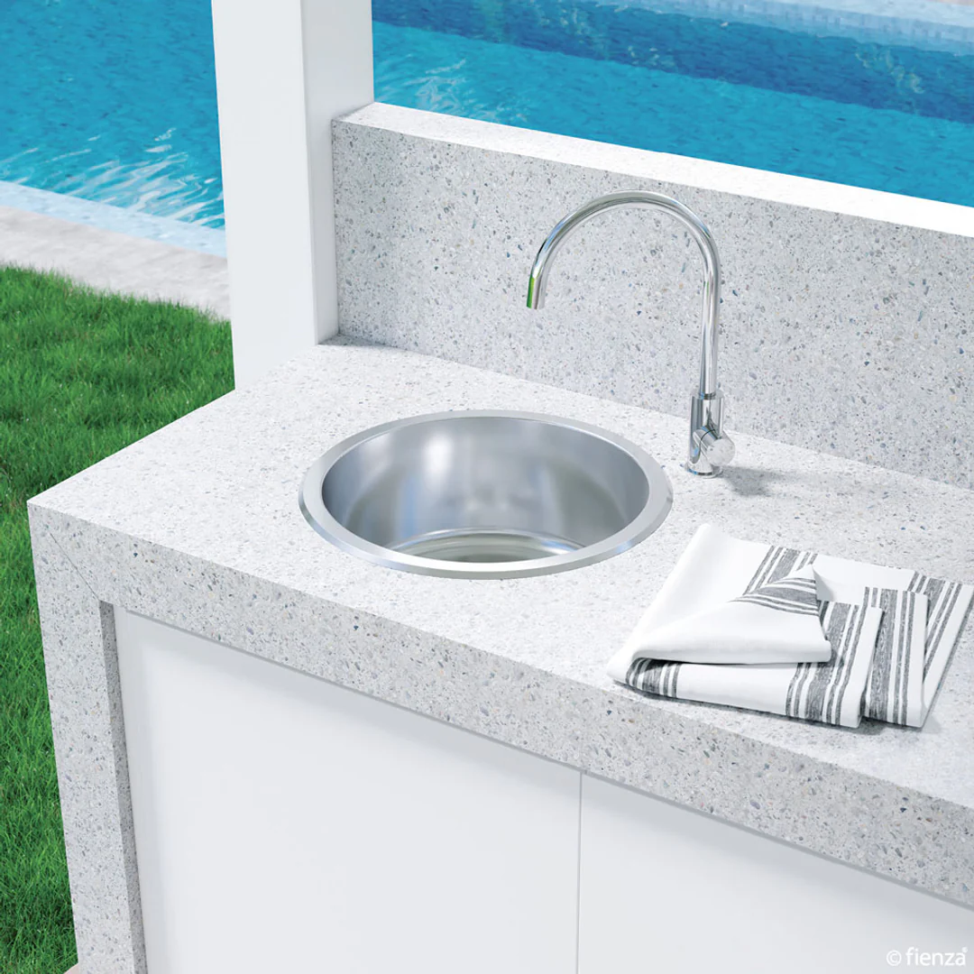 Fienza Tiva Kitchen Sink Round Bowl Topmount 18L Nth 430X430X180mm - Image 6