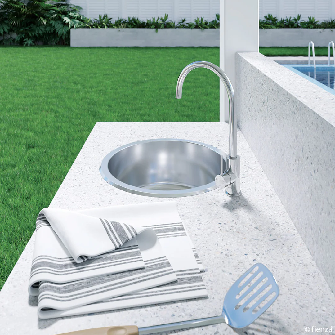 Fienza Tiva Kitchen Sink Round Bowl Topmount 18L Nth 430X430X180mm - Image 8