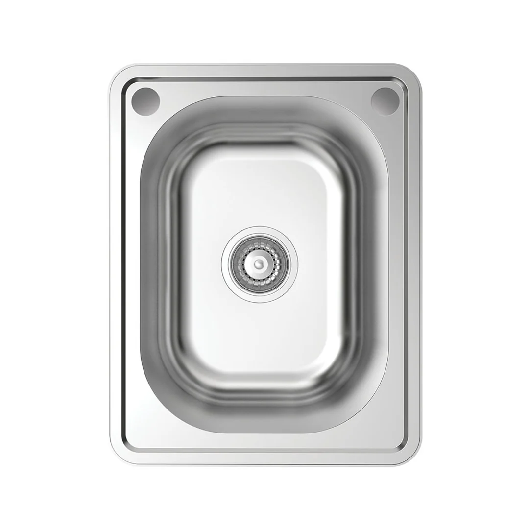 Fienza Tiva Laundry Sink Small Topmount 22L 2Th 500X390X200mm Includes Flex Bypass Kit