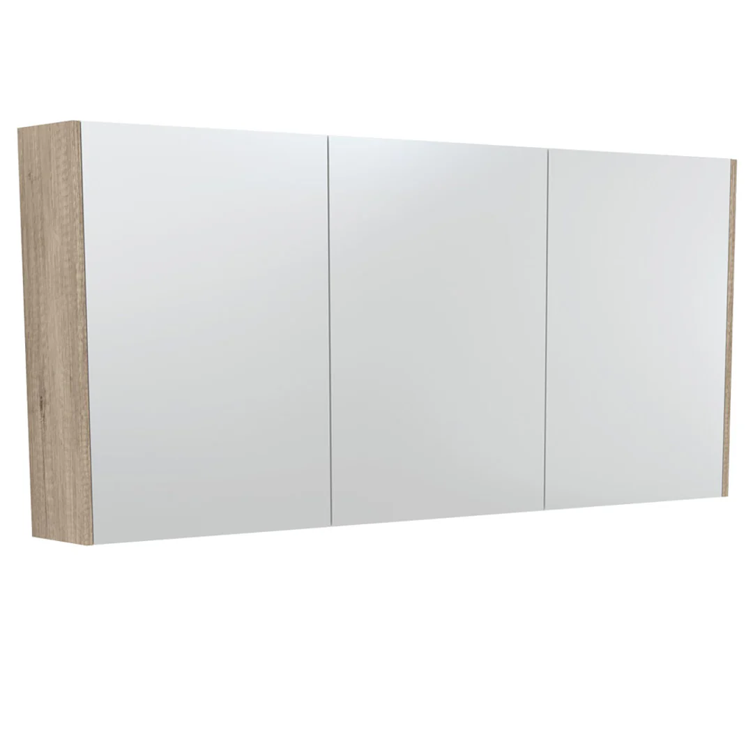 Fienza Universal Mirror Cabinet 1500 With Scandi Oak Side Panels Psc1500S