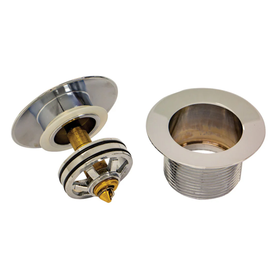 Fienza Universal Pull-Out/Pop-Up Brass Cap Bath Waste with Overflow Urban Brass - Image 3
